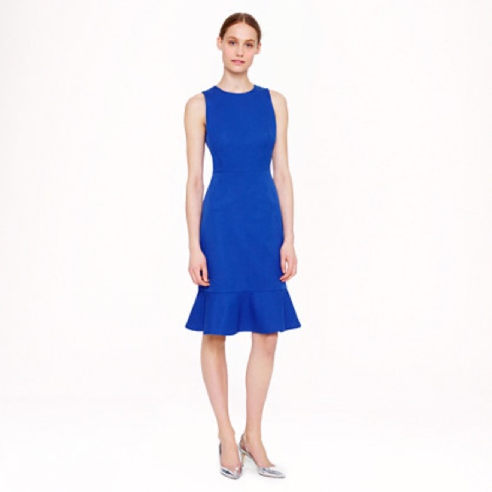 NWT J. Crew Ruffle Hem Dress in Stretch Cotton